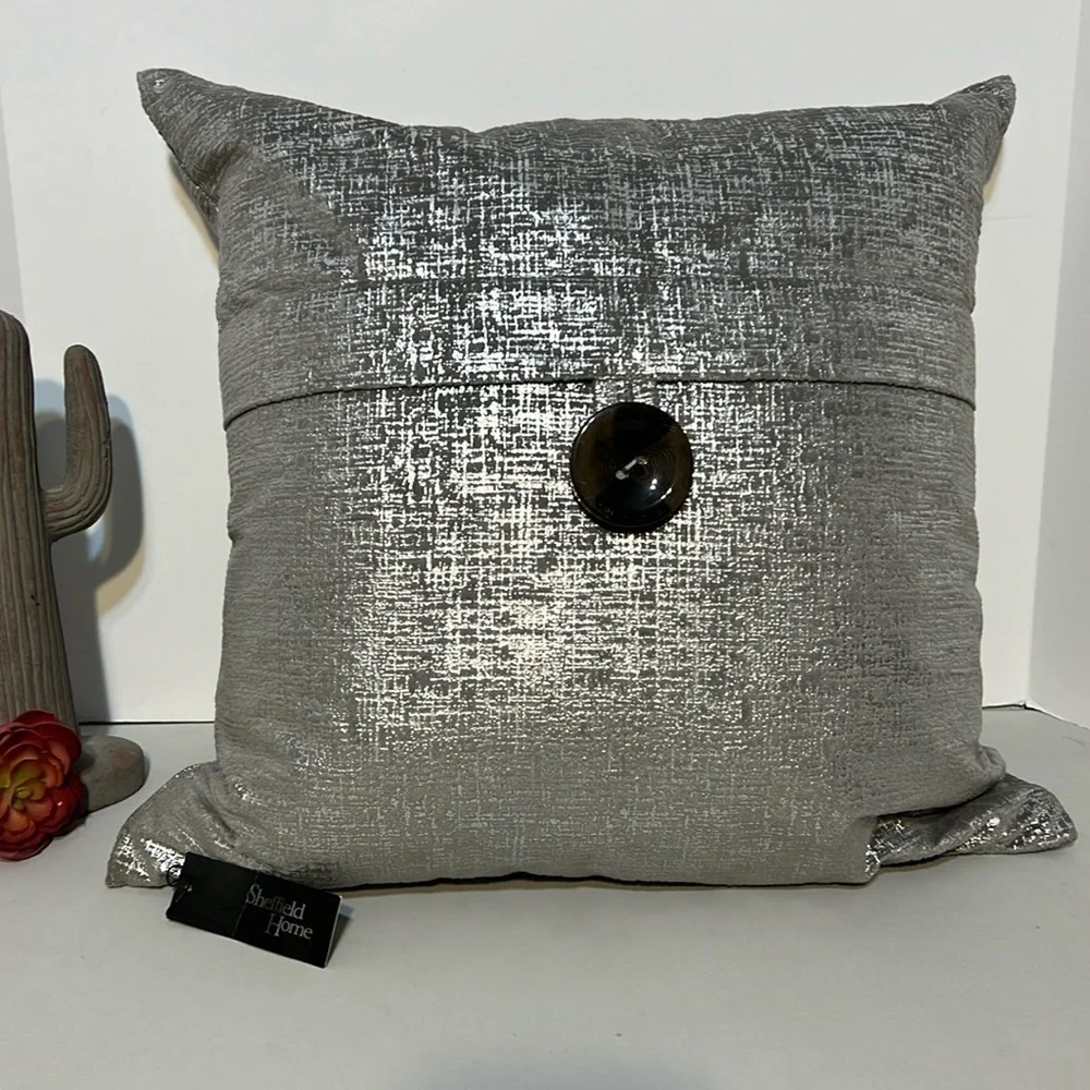 Sheffield Home Silver Metalic Pillow Size 20X20